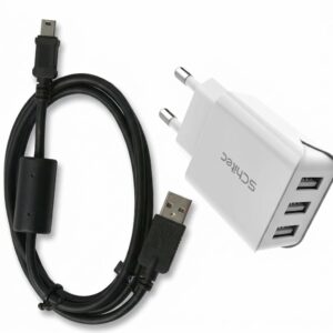 Caricatore da muro USB a 3 porte + cavo USB Garmin