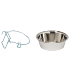 gancio + ciotola acciaio inox per cani