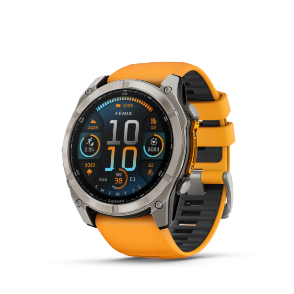 fenix 8 51mm Amoled Sapphire Titanium  Spark Orange Garmin