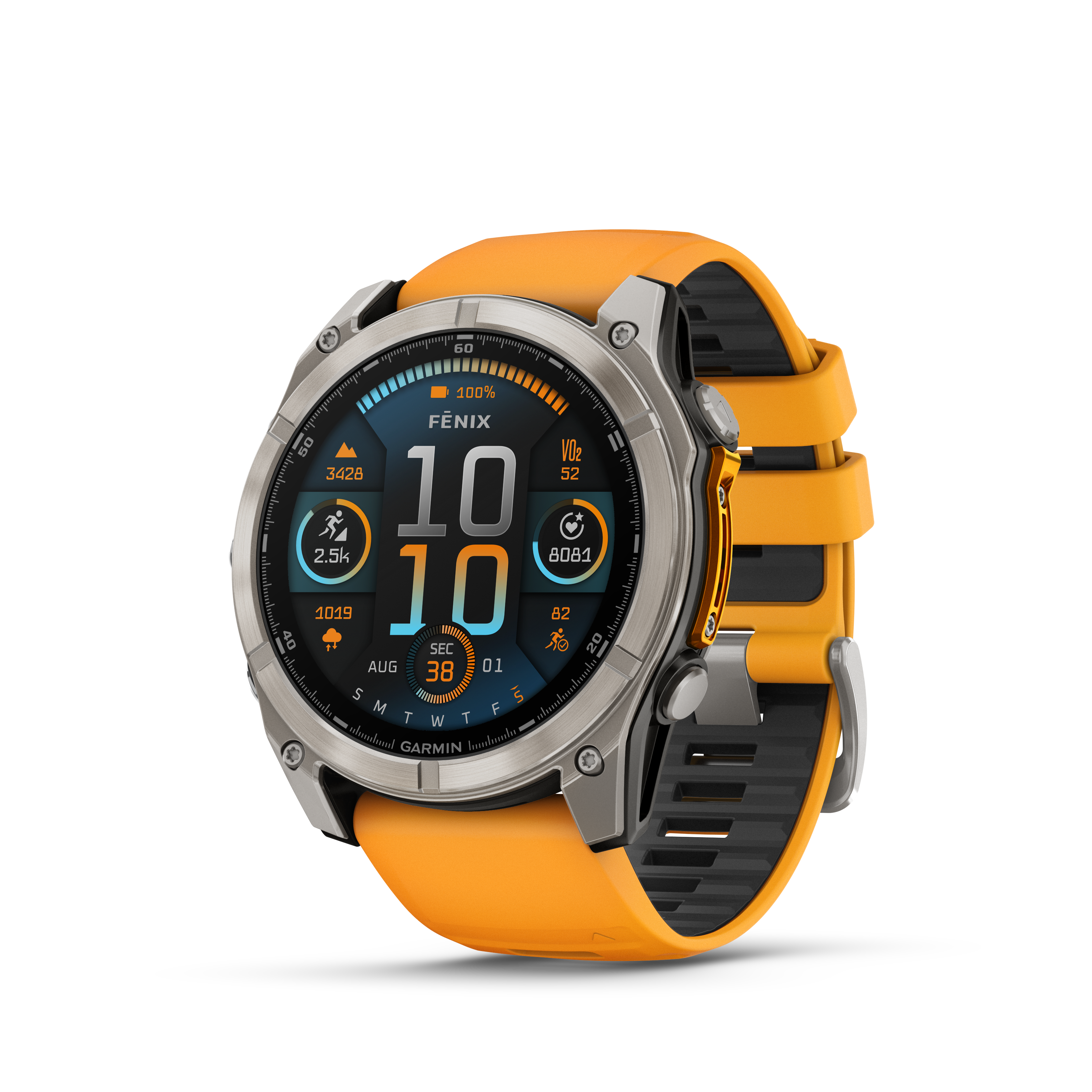 fenix 8 51mm Amoled Sapphire Titanium  Spark Orange Garmin
